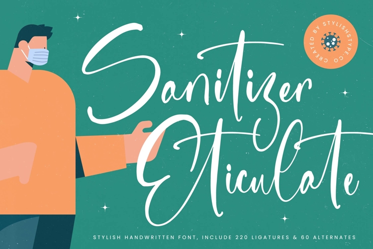 Sanitizer Eticulate - Stylish Handwritten Font