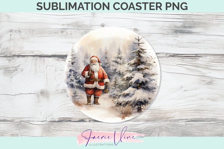 Santa Round Coaster