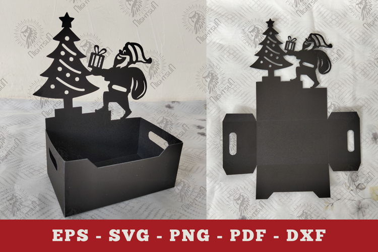 Santa and Gift Box Display Papercut SVG
