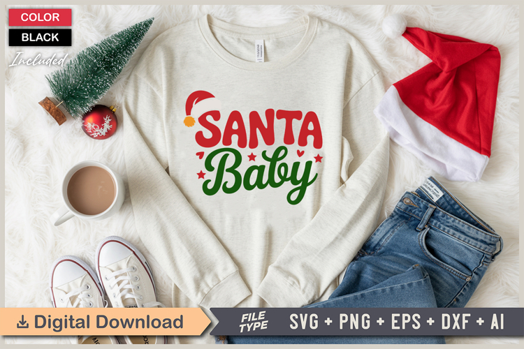 Santa Baby SVG | Christmas SVG | Holiday SVG | Xmas SVG