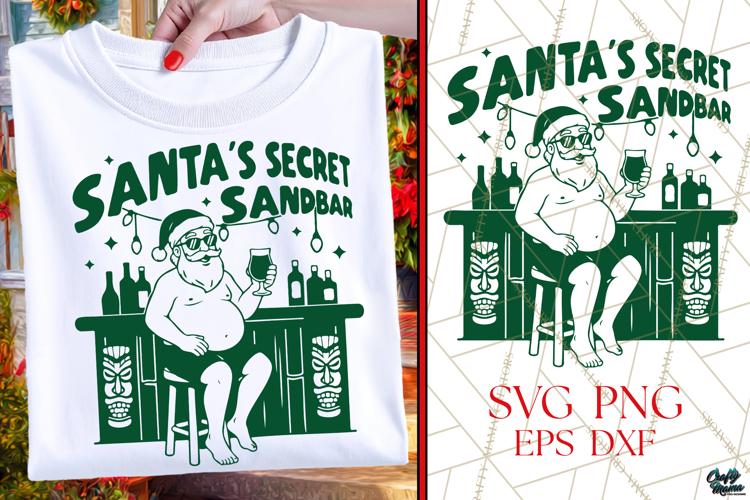 Santa Secret Sandbar | Christmas SVG | Funny Santa SVG|PNG