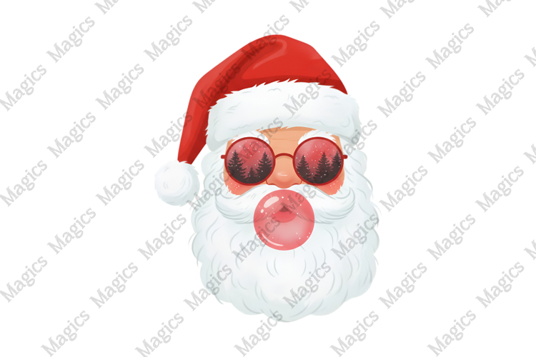 Santa Blowing Bubble Christmas PNG