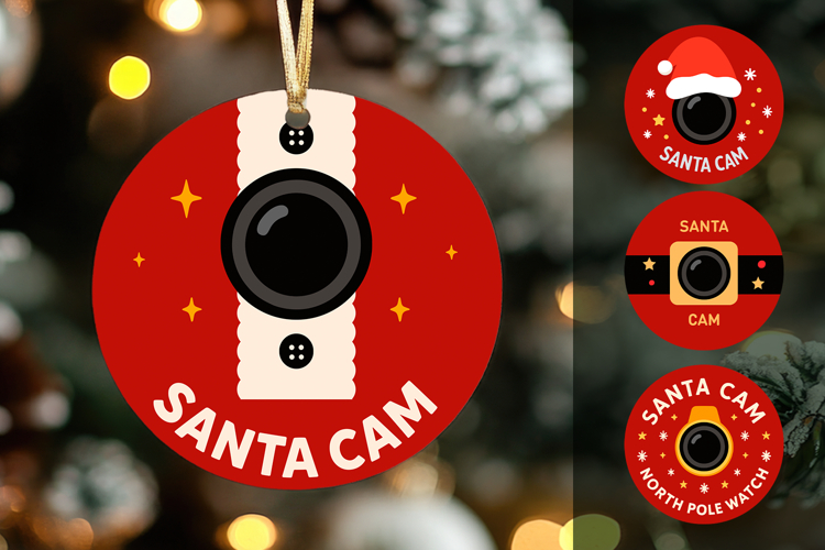 Christmas Santa Cam Ornaments