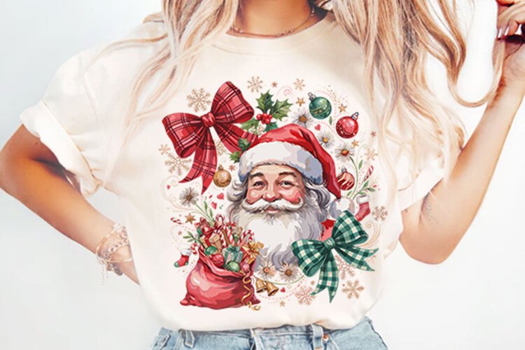 Santa Christmas Coquette PNG Designs example image 1
