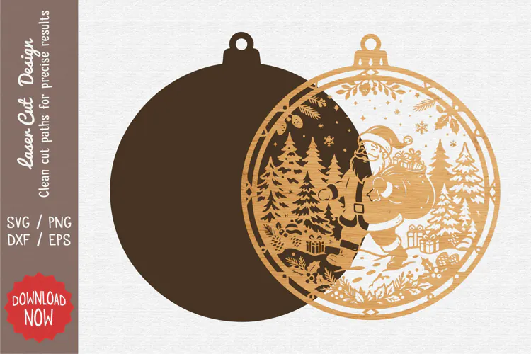 Santa Christmas Ornament SVG