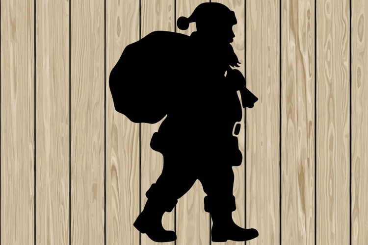 Santa Claus stencil silhouette SVG