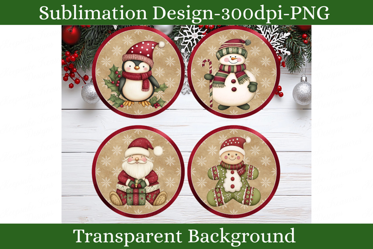 Whimsical Christmas Ornaments Holiday Sublimation PNG