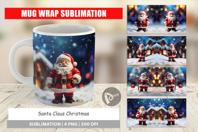 Mug sublimation design Santa Claus Christmas