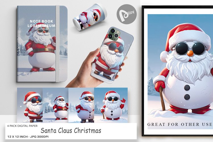 Digital Paper Santa Claus Christmas