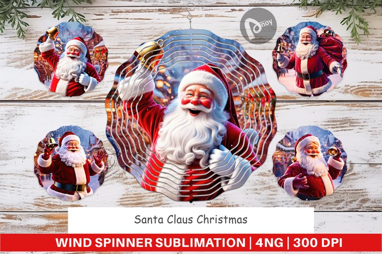 Wind Spinner Holiday Santa Claus