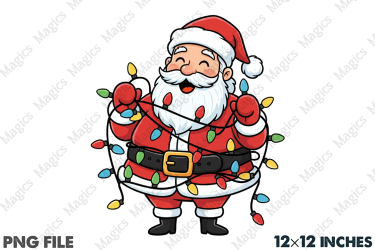 Santa Claus Christmas Lights PNG