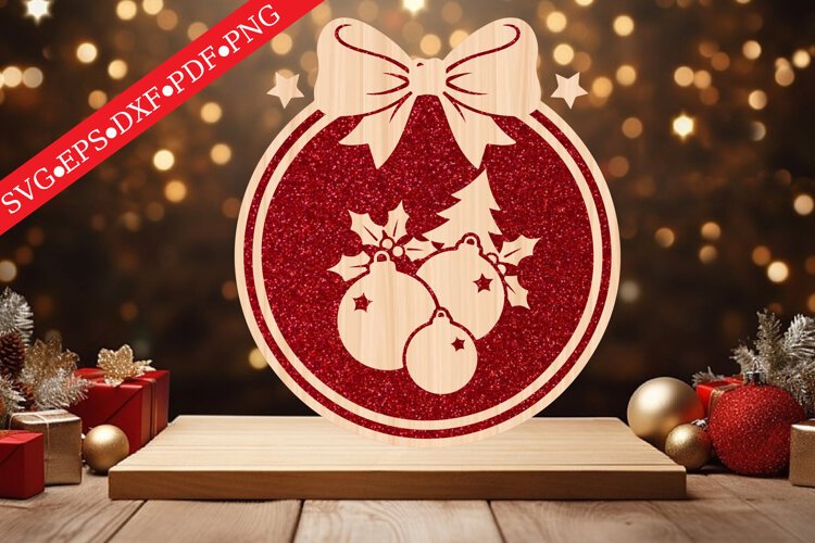 Santa Claus Christmas Ornament SVG example image 1