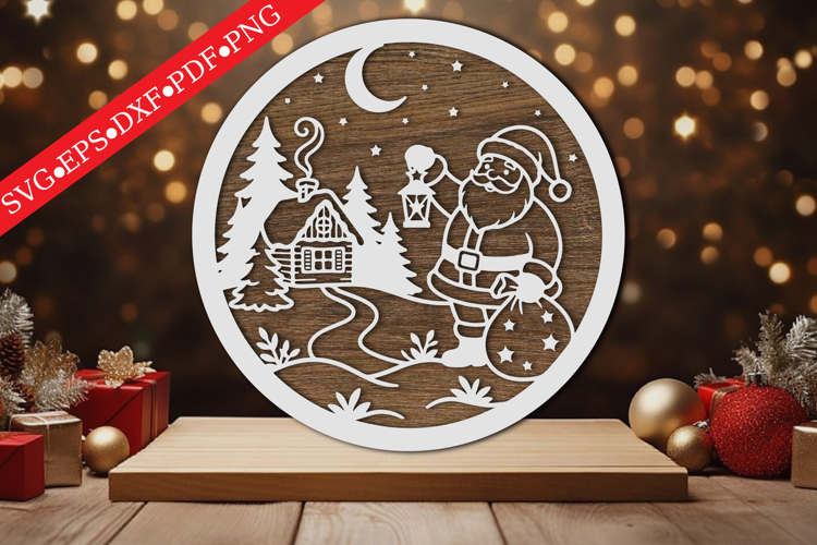 Santa Claus Christmas Ornament SVG