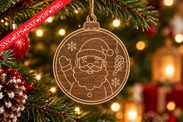 Santa Claus Christmas Ornament SVG