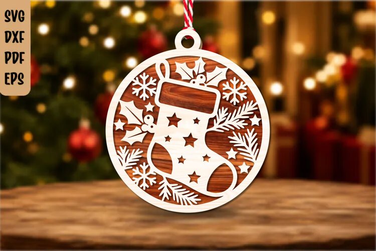 Santa Claus Christmas Ornament SVG Cut File example image 1