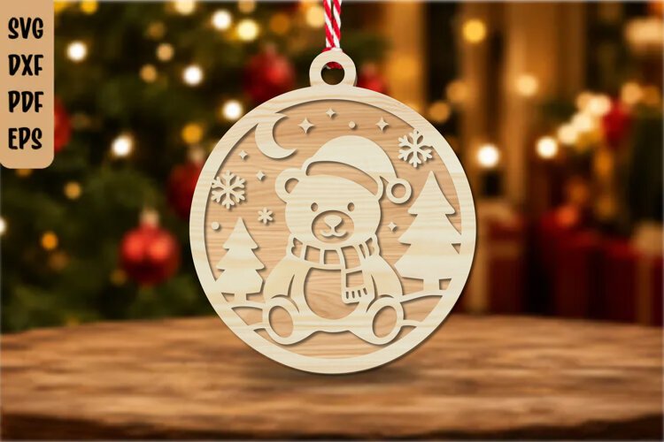 Santa Claus Christmas Ornament SVG Cut File example image 1