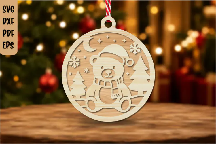 Santa Claus Christmas Ornament SVG Cut File