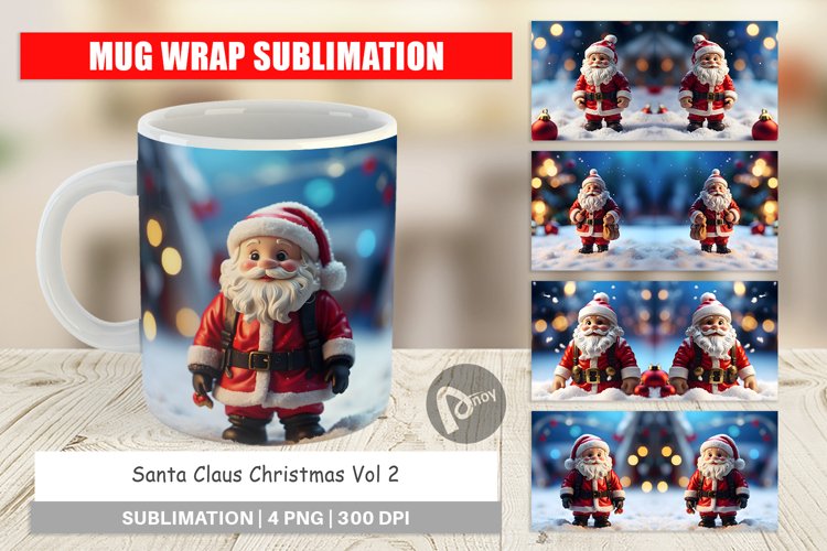 Mug sublimation design Santa Claus Christmas