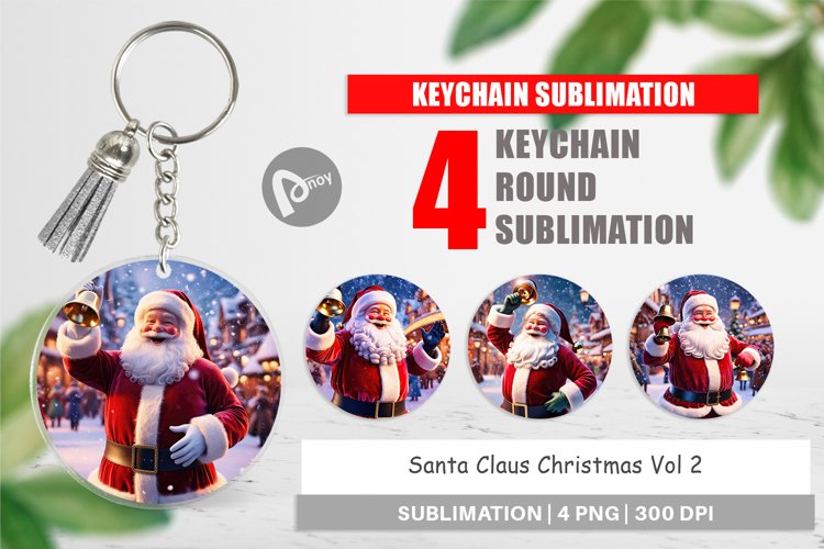 Keychain Holiday Santa Claus