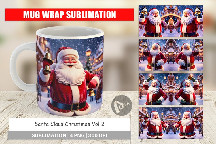 Mug Wrap Holiday Santa Claus
