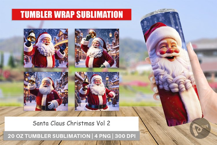 Tumbler Wrap Holiday Santa Claus