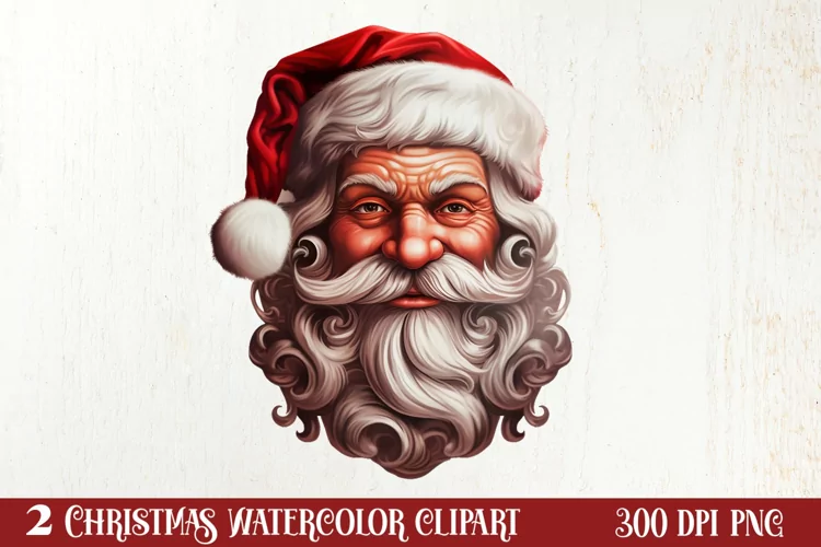 Vintage Black Santa Claus Sublimation Clipart, Santa PNG