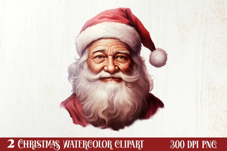 Vintage Black Santa Claus Sublimation Clipart, Santa PNG