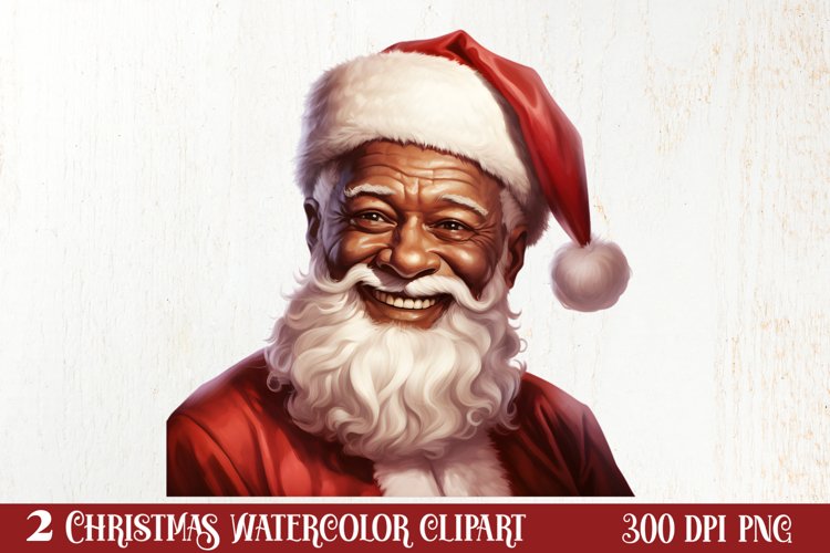 Vintage Black Santa Claus Sublimation Clipart, Santa PNG
