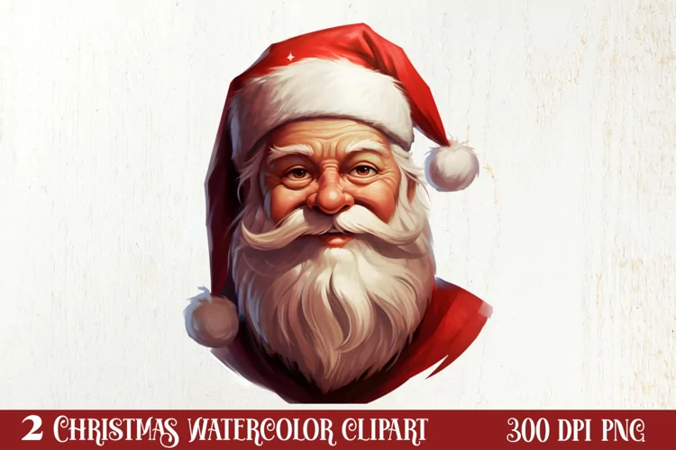 Vintage Black Santa Claus Sublimation Clipart, Santa PNG