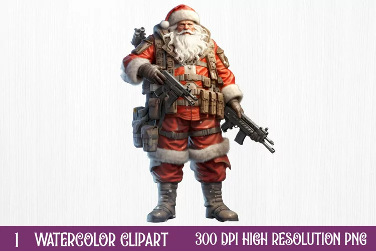 Watercolor Santa Claus Sublimation Clipart, Santa PNG