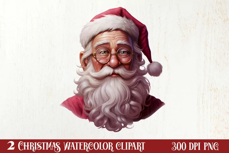 Vintage Black Pink Santa Claus Sublimation Clipart