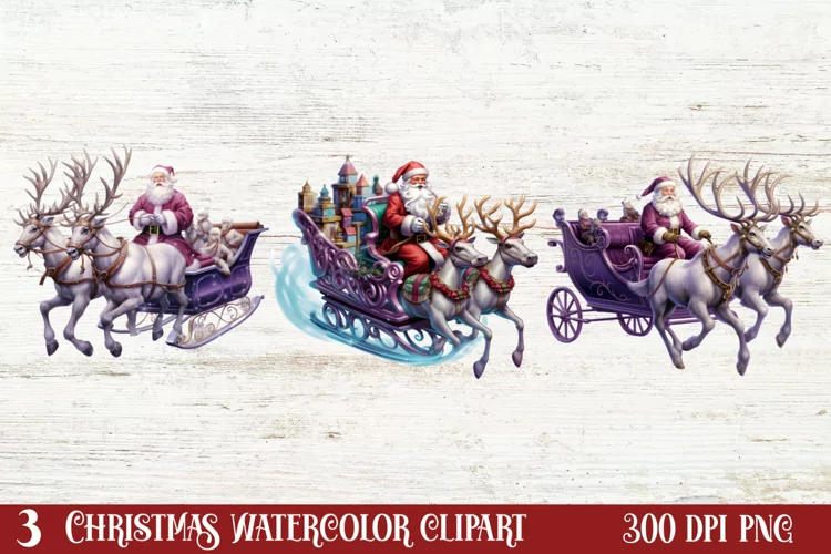 Christmas Purple Santa Claus Sublimation, Christmas PNG