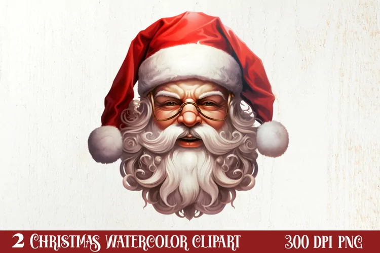 Vintage Black Santa Claus Sublimation Clipart, Santa PNG