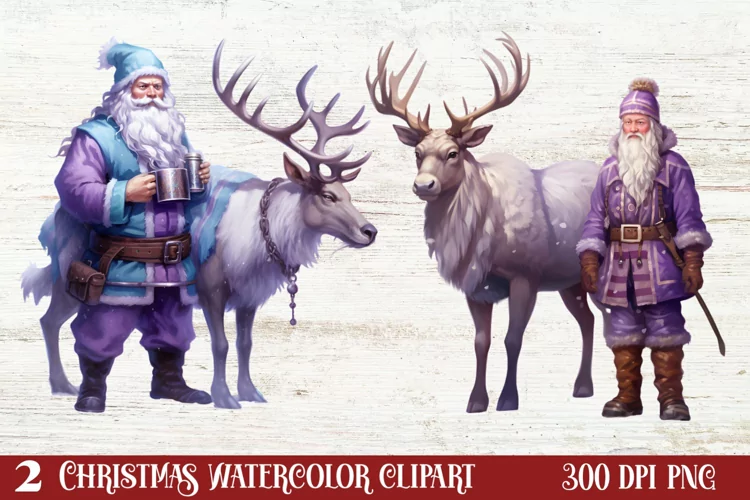 Christmas Purple Santa Claus Sublimation, Christmas PNG