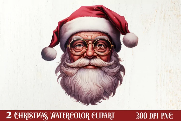 Vintage Black Pink Santa Claus Sublimation Clipart