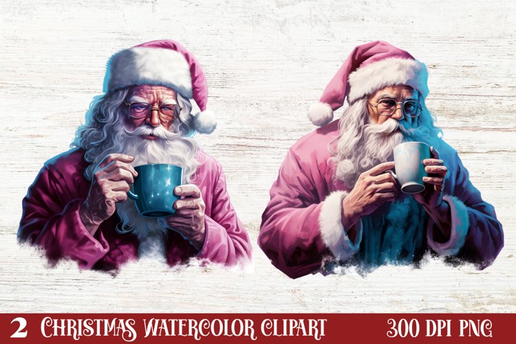 Christmas Purple Santa Claus Sublimation, Christmas PNG