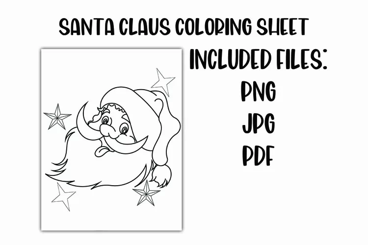 Santa Clause Christmas Coloring Sheet for Kids