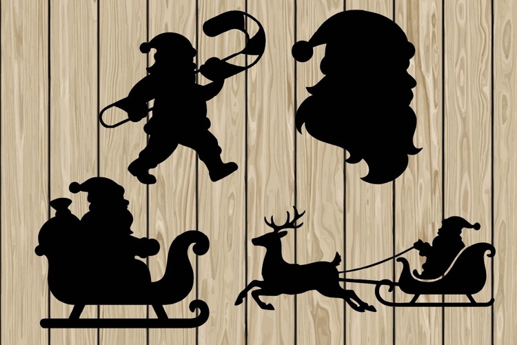 Santa Claus stencil silhouette SVG