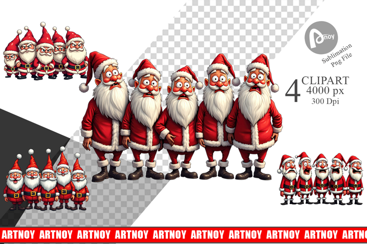 Santa Emotion Extravaganza Clipart