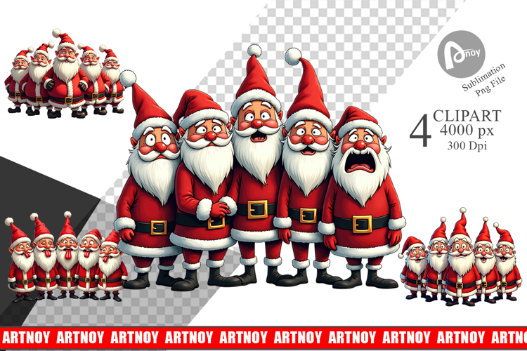 Santa Emotion Extravaganza Clipart