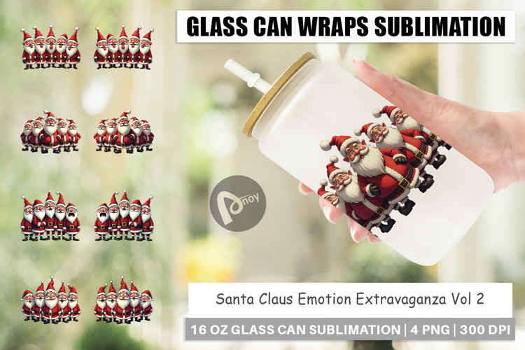Santa Emotion Extravaganza Glass Can