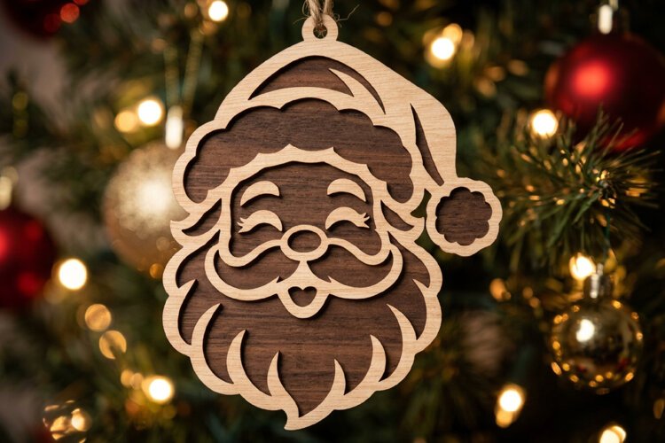 Santa Claus Ornament Laser Cut example image 1