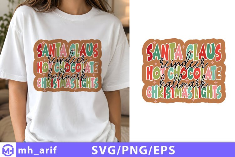 Santa Claus Reindeer Hot Chocolate Hallmark SVG example image 1