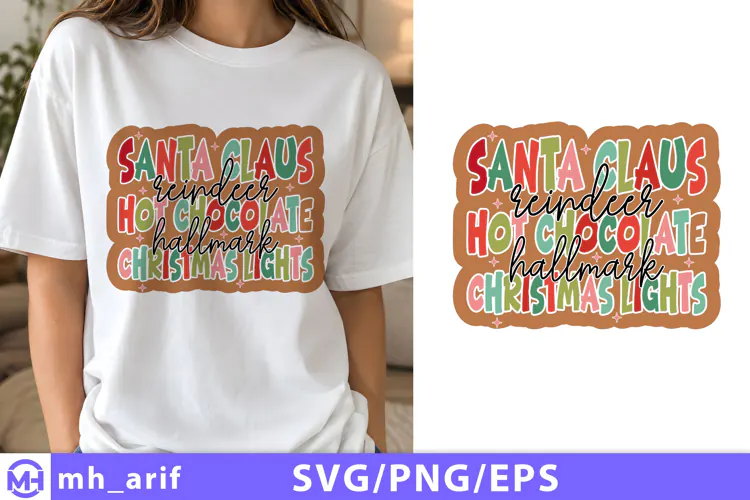 Santa Claus Reindeer Hot Chocolate Hallmark SVG