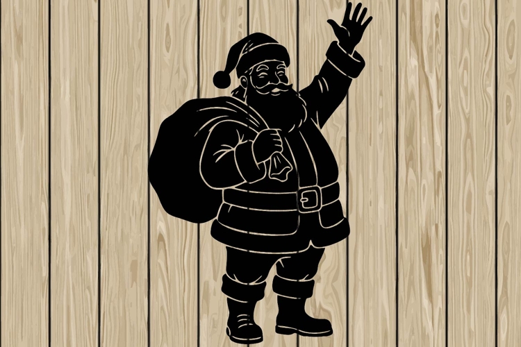 Santa Claus stencil silhouette SVG