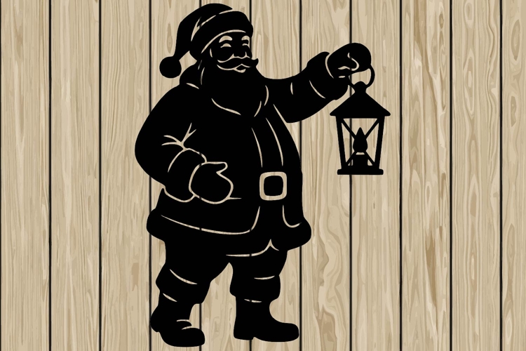 Santa Claus stencil silhouette SVG