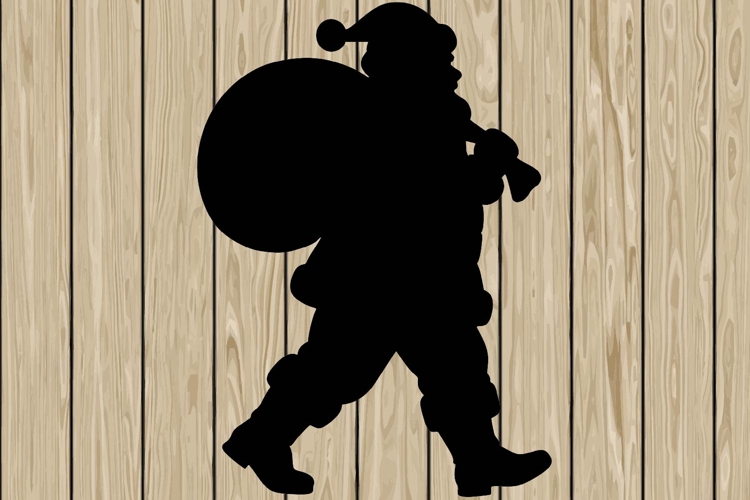 Santa Claus stencil silhouette SVG
