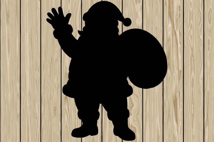 Santa Claus stencil silhouette SVG