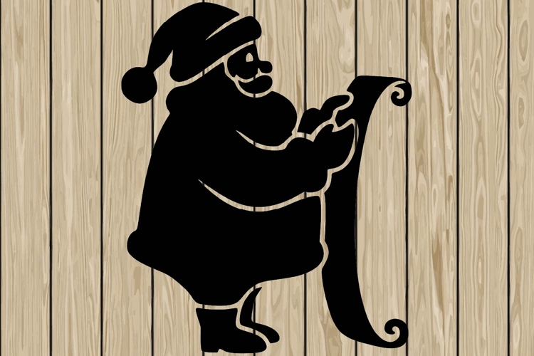 Santa Claus stencil silhouette SVG