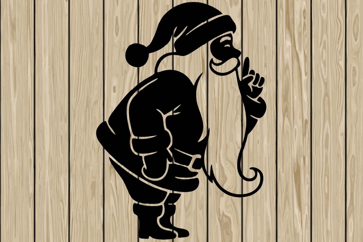 Santa Claus stencil silhouette SVG